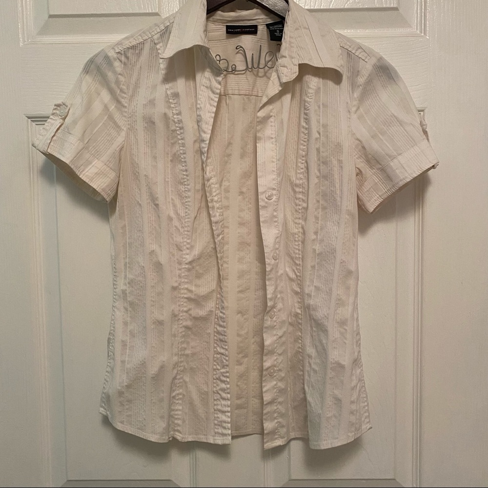 White Short Sleeve Blouse